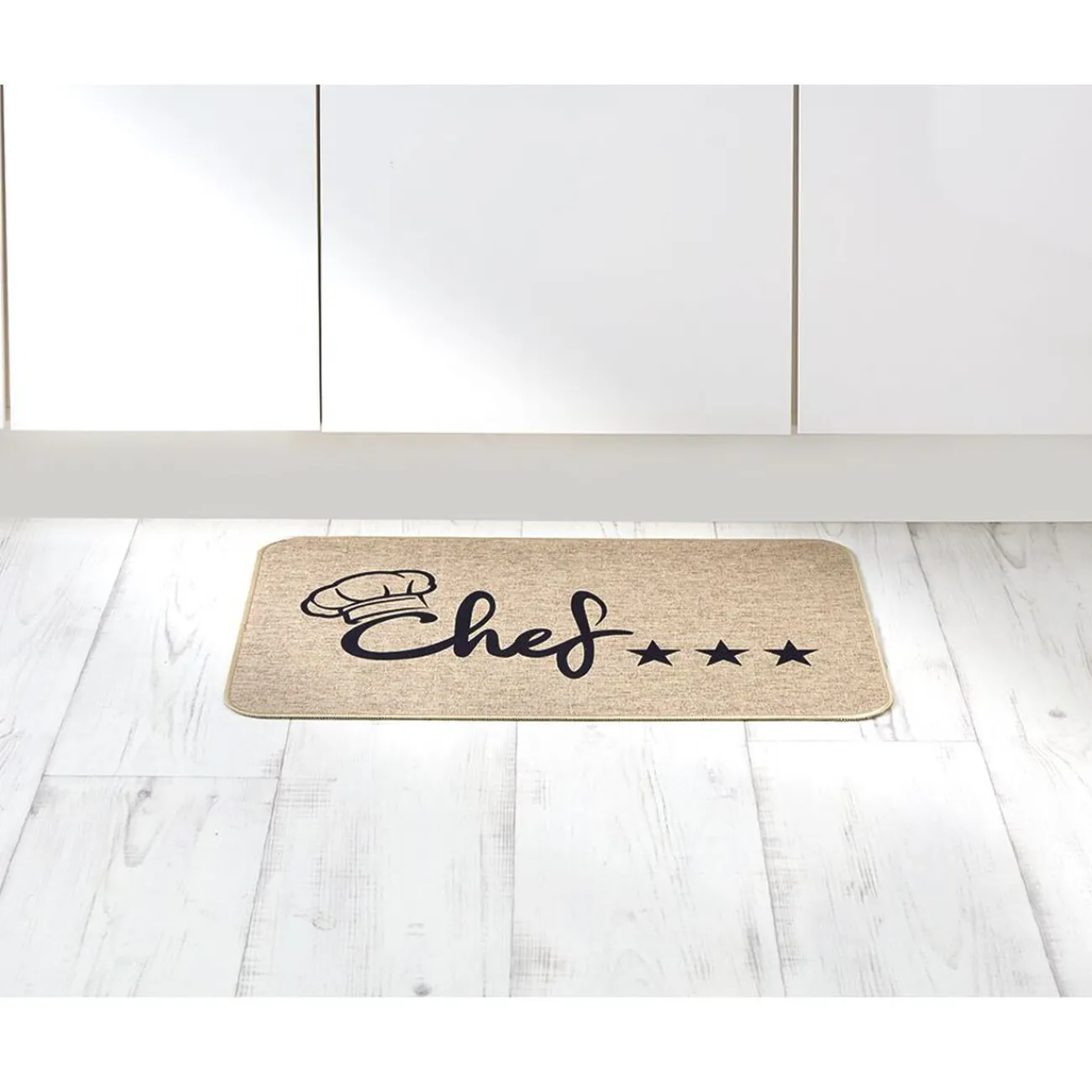Gifi Nettoyage Et Entretien|Tapis de cuisine antidérapant inscription Chef 100x45cm