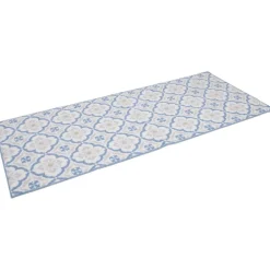 Gifi Nettoyage Et Entretien|Tapis de cuisine imprimé carreau de ciment bleu et blanc 120x50cm