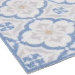 Gifi Nettoyage Et Entretien|Tapis de cuisine imprimé carreau de ciment bleu et blanc 120x50cm
