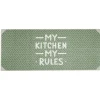 Gifi Nettoyage Et Entretien|Tapis de cuisine inscription My Kitchen My Rules 120x50cm