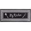 Gifi Nettoyage Et Entretien|Tapis de cuisine My Kitchen noir et blanc 50x120cm