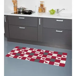 Gifi Nettoyage Et Entretien|Tapis de cuisine polyamide décor rustique poule carreau 120x50 cm