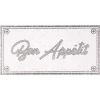 Gifi Nettoyage Et Entretien|Tapis de cuisine vinyle imprimé Bon appétit gris et blanc 100x49,5cm