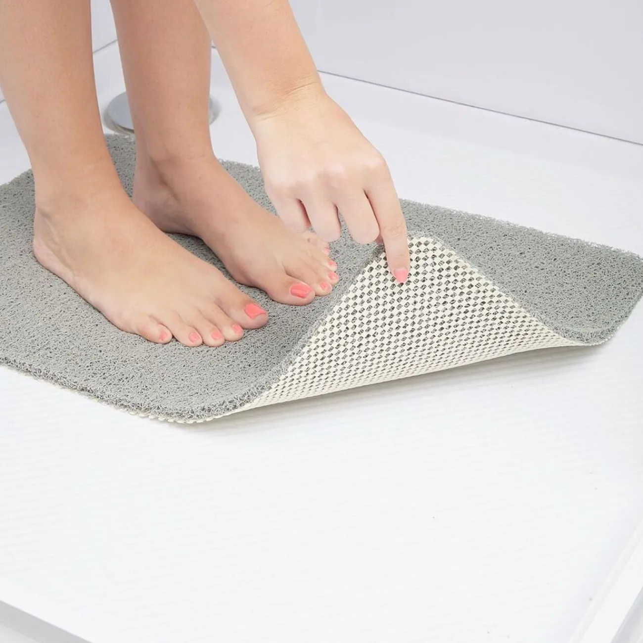 Gifi Aménagement Salle De Bain^Tapis de douche anti-dérapant 60x40cm gris