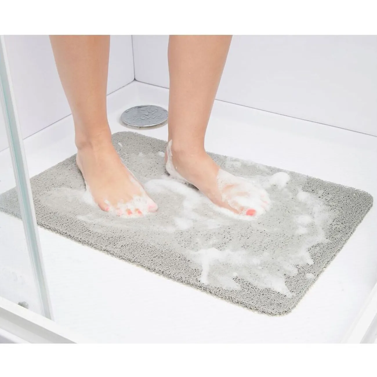 Gifi Aménagement Salle De Bain^Tapis de douche anti-dérapant 60x40cm gris