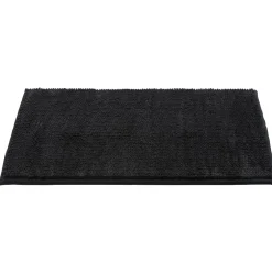 Gifi Aménagement Salle De Bain^Tapis de salle de bain chenille noir 45x65cm