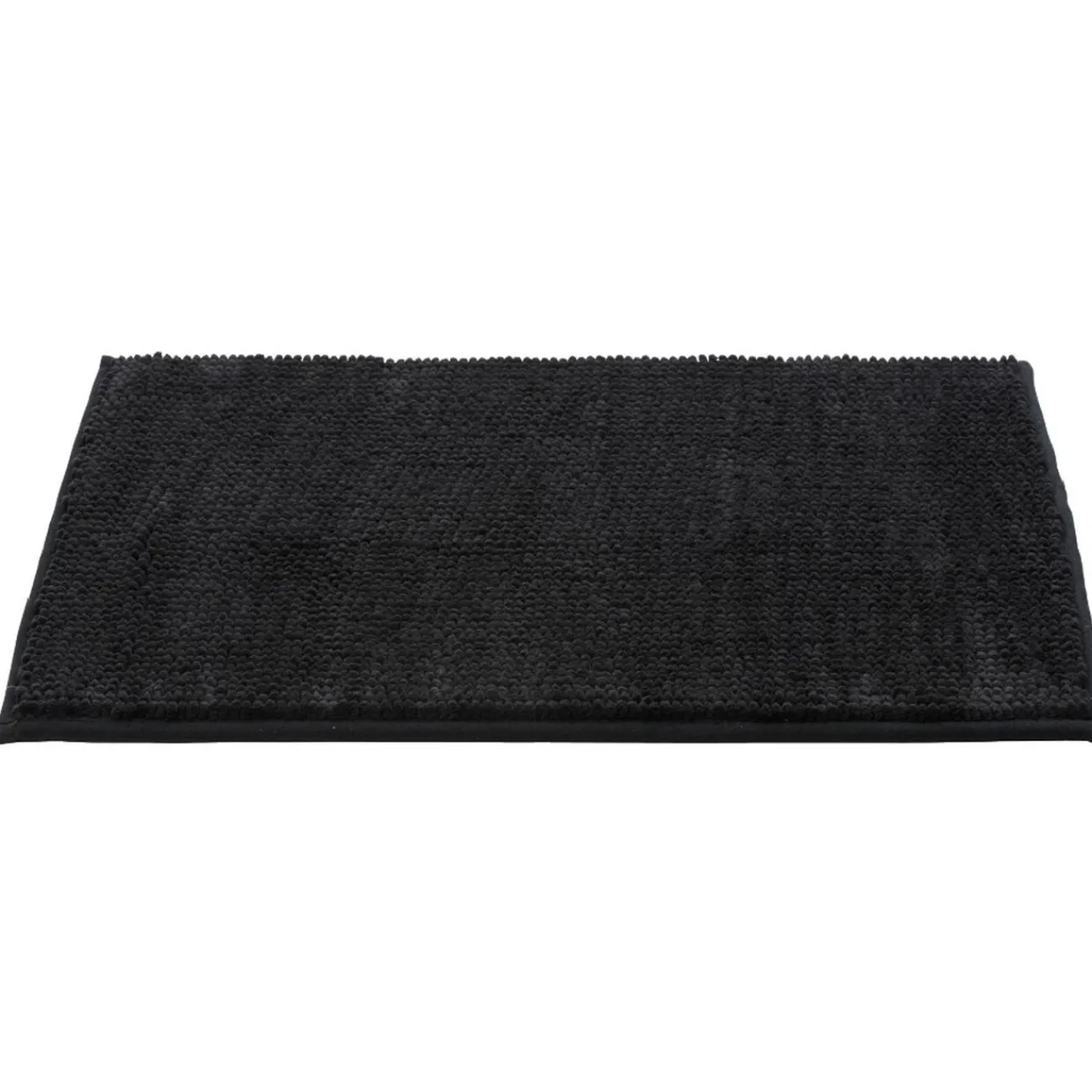 Gifi Aménagement Salle De Bain^Tapis de salle de bain chenille noir 45x65cm
