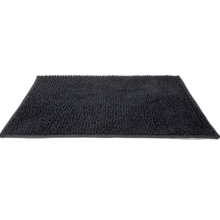 Gifi Aménagement Salle De Bain^Tapis de salle de bain chenille noir 45x65cm