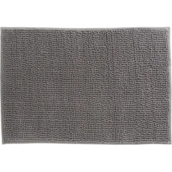 Gifi Aménagement Salle De Bain^Tapis de salle de bain chenille gris 45x65cm