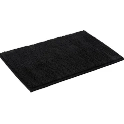 Gifi Aménagement Salle De Bain^Tapis de salle de bain chenille noir grand modèle