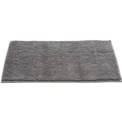 Gifi Aménagement Salle De Bain^Tapis de salle de bain chenille gris grand modèle