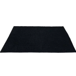 Gifi Aménagement Salle De Bain^Tapis de salle de bain chenille noir 80x50cm