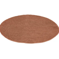 Gifi Aménagement Salle De Bain^Tapis de salle de bain chenille rond marron Ø70 cm