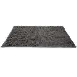 Gifi Aménagement Salle De Bain^Tapis de salle de bain chenille gris 65x45 cm