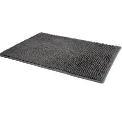 Gifi Aménagement Salle De Bain^Tapis de salle de bain chenille gris 65x45 cm