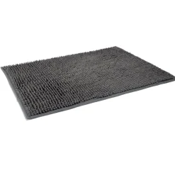Gifi Aménagement Salle De Bain^Tapis de salle de bain chenille gris 65x45 cm