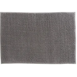 Gifi Aménagement Salle De Bain^Tapis de salle de bain chenille gris 65x45 cm