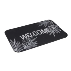 Gifi Nettoyage Et Entretien|Tapis d'entrée extérieur 40x60cm Welcome feuillage noir et blanc
