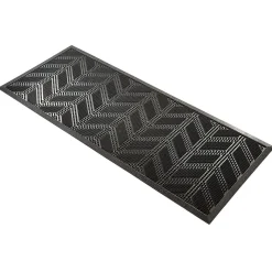 Gifi Nettoyage Et Entretien|Tapis d'extérieur en caoutchouc avec picots motif chevron noir