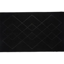 Gifi Nettoyage Et Entretien|Tapis d'extérieur noir design losanges 75x45 cm