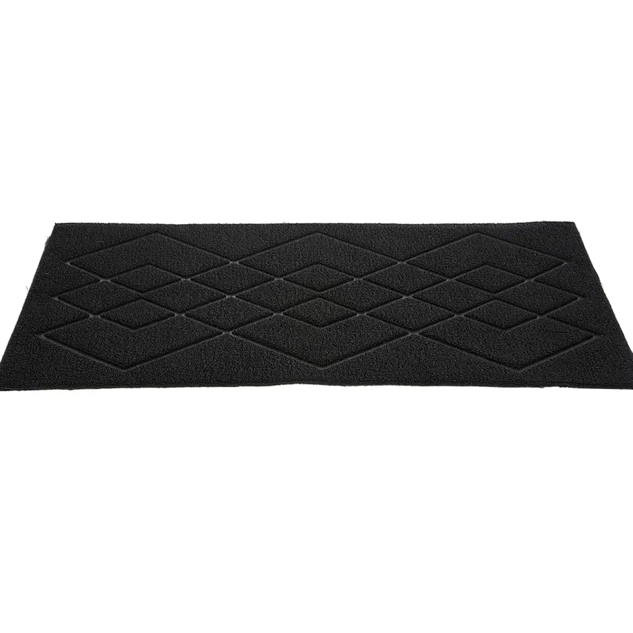 Gifi Nettoyage Et Entretien|Tapis d'extérieur noir design losanges 75x45 cm