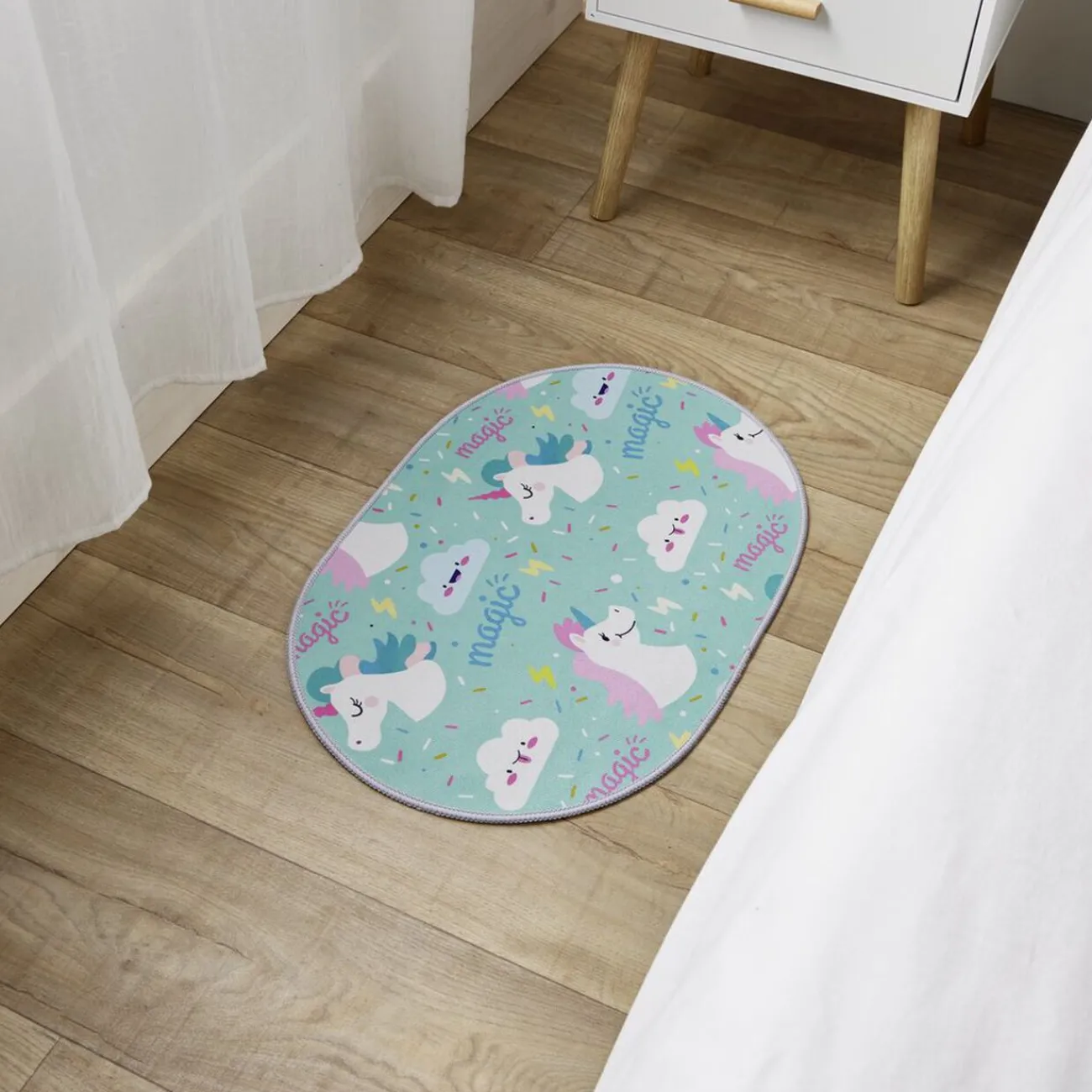 Gifi Aménagement Salle De Bain^Tapis enfant licorne ou crocodile polyester 40x60cm - 2 modèles