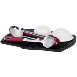 Gifi Nettoyage Et Entretien|Tapis égouttoir à vaisselle en plastique noir