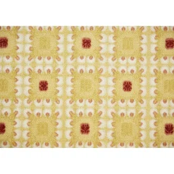 Gifi Nettoyage Et Entretien|Tapis imprimé carreaux jaune pois rouge