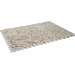 Gifi Aménagement Salle De Bain^Tapis pour salle de bain chenille uni gris 45x65cm