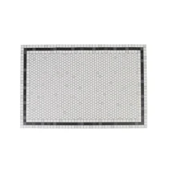Gifi Nettoyage Et Entretien|Tapis rectangulaire imprimé graphique blanc et noir