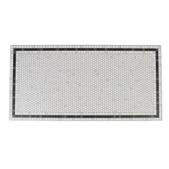 Gifi Nettoyage Et Entretien|Tapis rectangulaire imprimé graphique blanc et noir