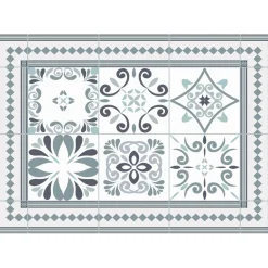 Gifi Nettoyage Et Entretien|Tapis rectangulaire vinyle motif carreau de ciment 70 x 49,5 cm