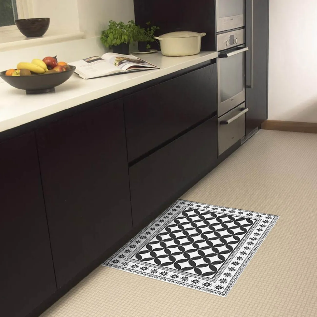 Gifi Nettoyage Et Entretien|Tapis rectangulaire vinyle motif carreau de ciment 70 x 49,5 cm