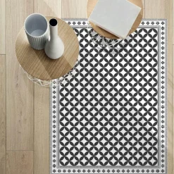 Gifi Nettoyage Et Entretien|Tapis rectangulaire vinyle motif carreau de ciment 120 x 90 cm