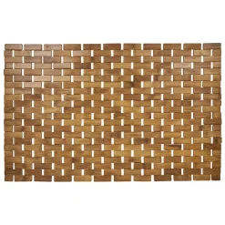 Gifi Aménagement Salle De Bain^Tapis salle de bain 100% bambou marron 72x45cm