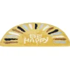 Gifi Aménagement Salle De Bain^Tapis salle de bain demi lune jaune Be Happy microfibre 50x70cm