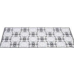Gifi Nettoyage Et Entretien|Tapis vinyle imprimé carreau de ciment noir gris L. 99 cm