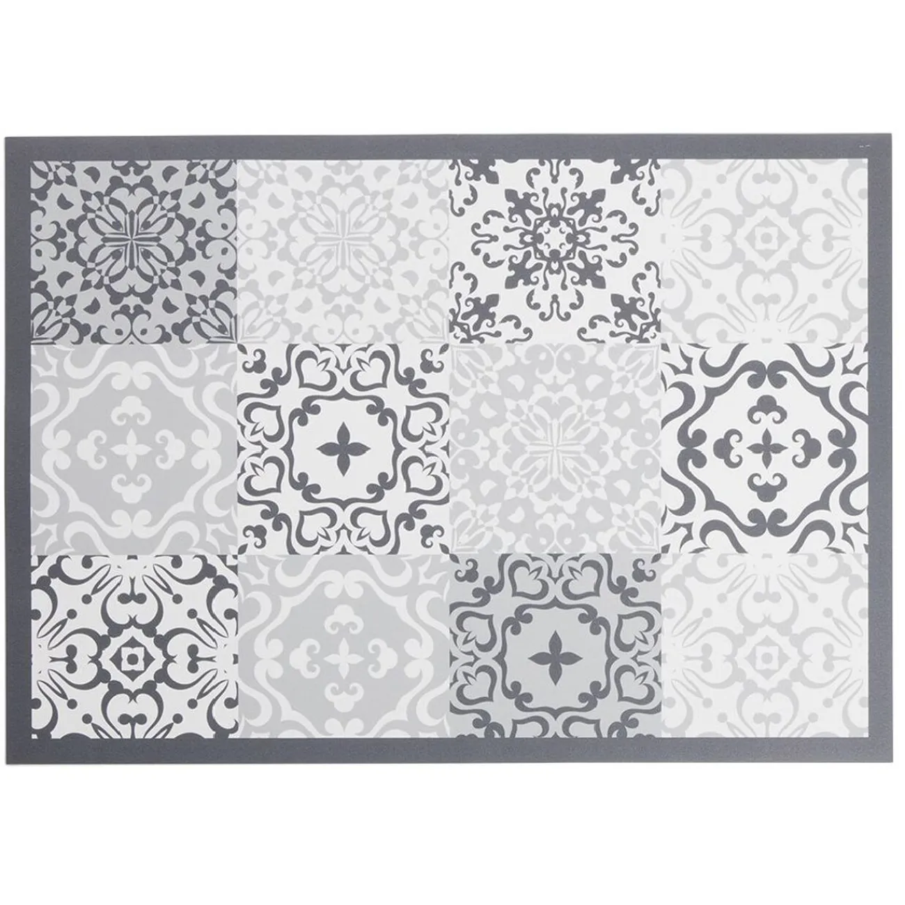 Gifi Nettoyage Et Entretien|Tapis vinyle imprimé carreau de ciment gris L.70 cm