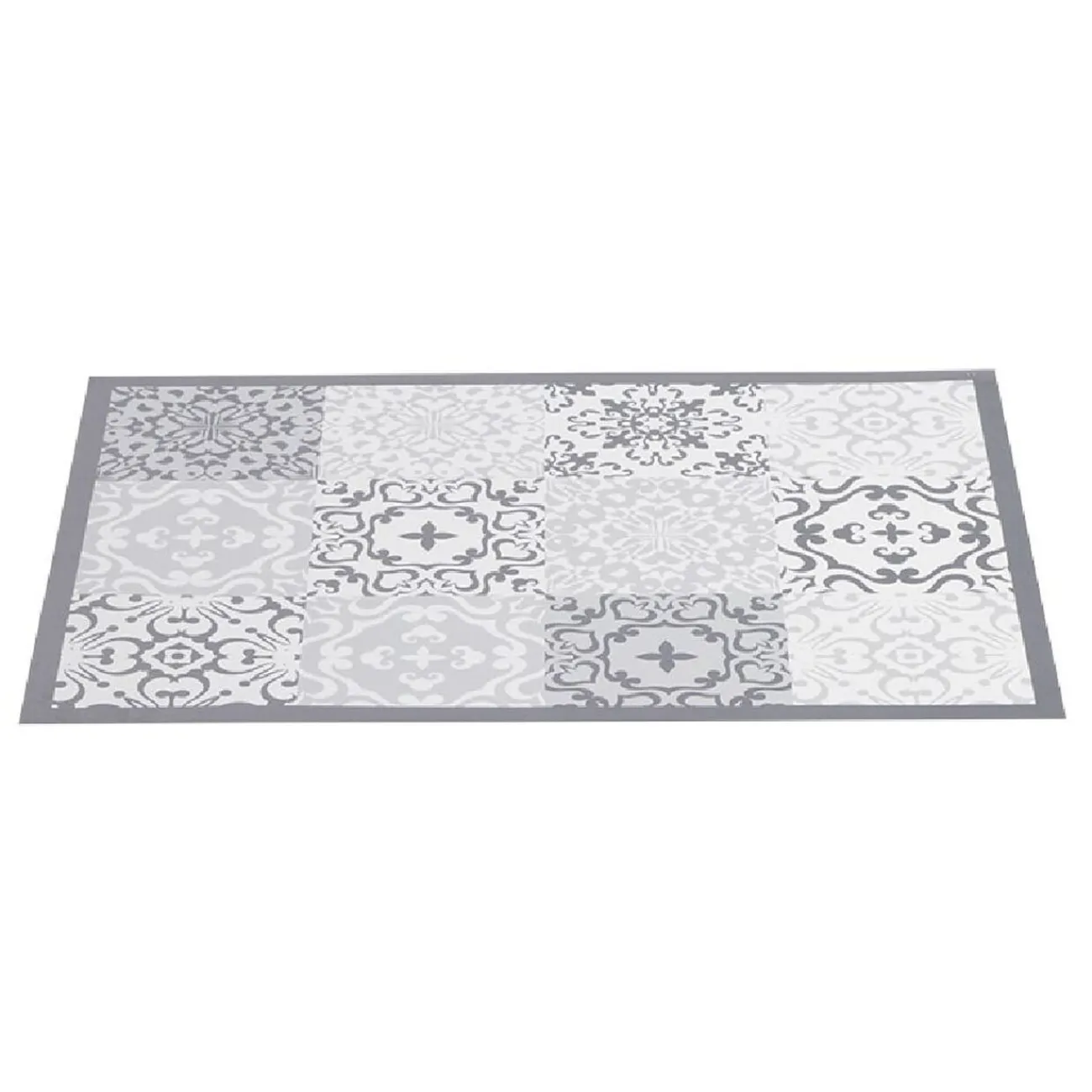 Gifi Nettoyage Et Entretien|Tapis vinyle imprimé carreau de ciment gris L.70 cm