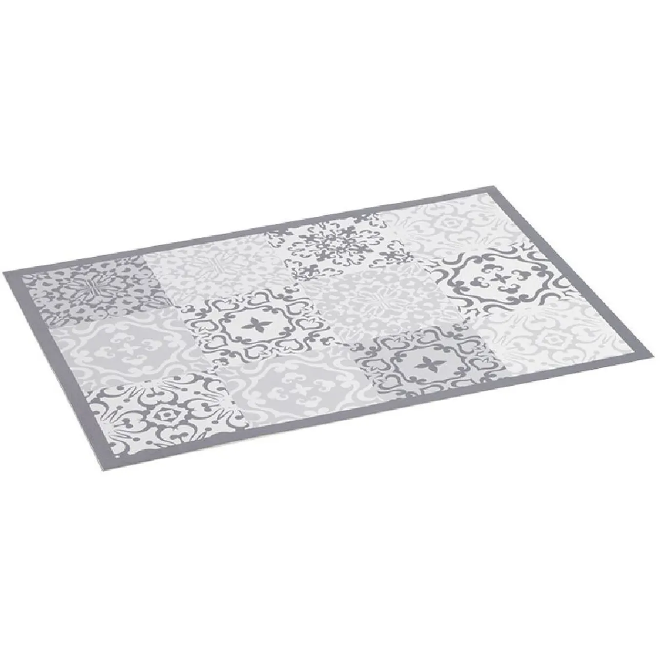 Gifi Nettoyage Et Entretien|Tapis vinyle imprimé carreau de ciment gris L.70 cm