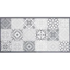 Gifi Nettoyage Et Entretien|Tapis vinyle imprimé carreau de ciment gris L.99 cm