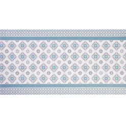 Gifi Nettoyage Et Entretien|Tapis vinyle imprimé géométrique bleu gris L. 99 cm