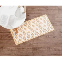 Gifi Nettoyage Et Entretien|Tapis vinyle motif carreau de ciment jaune et blanc 45x95cm