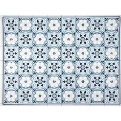 Gifi Nettoyage Et Entretien|Tapis vinyle motif carreau de ciment bleu et blanc 72x95cm