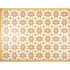 Gifi Nettoyage Et Entretien|Tapis vinyle motif carreau de ciment jaune et blanc 72x95cm