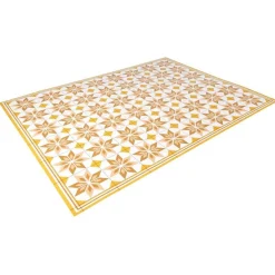 Gifi Nettoyage Et Entretien|Tapis vinyle motif carreau de ciment jaune et blanc 72x95cm