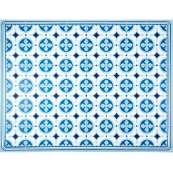 Gifi Nettoyage Et Entretien|Tapis vinyle motif carreau de ciment bleu et blanc 72x95cm