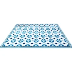 Gifi Nettoyage Et Entretien|Tapis vinyle motif carreau de ciment bleu et blanc 72x95cm