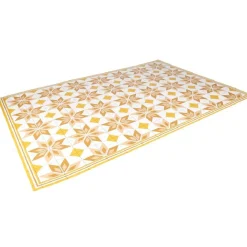 Gifi Nettoyage Et Entretien|Tapis vinyle motif carreau de ciment jaune et blanc 97x147cm