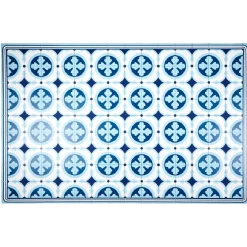 Gifi Nettoyage Et Entretien|Tapis vinyle motif carreau de ciment bleu et blanc 97x147cm